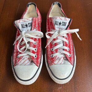 Converse All Star (PRODUCT) RED Special Edition – Text Print – Women's 8.5